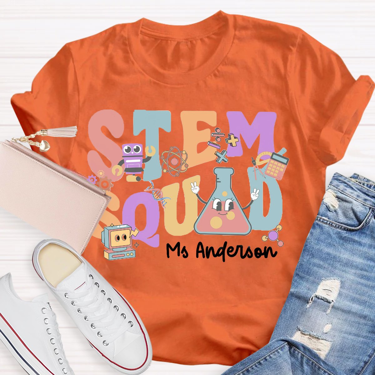 Personalized Name In My Stem Squad Teacher T-Shirt