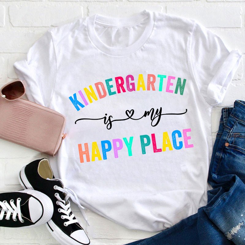 Personalized Grade Is My Happy Place Teacher T-Shirt