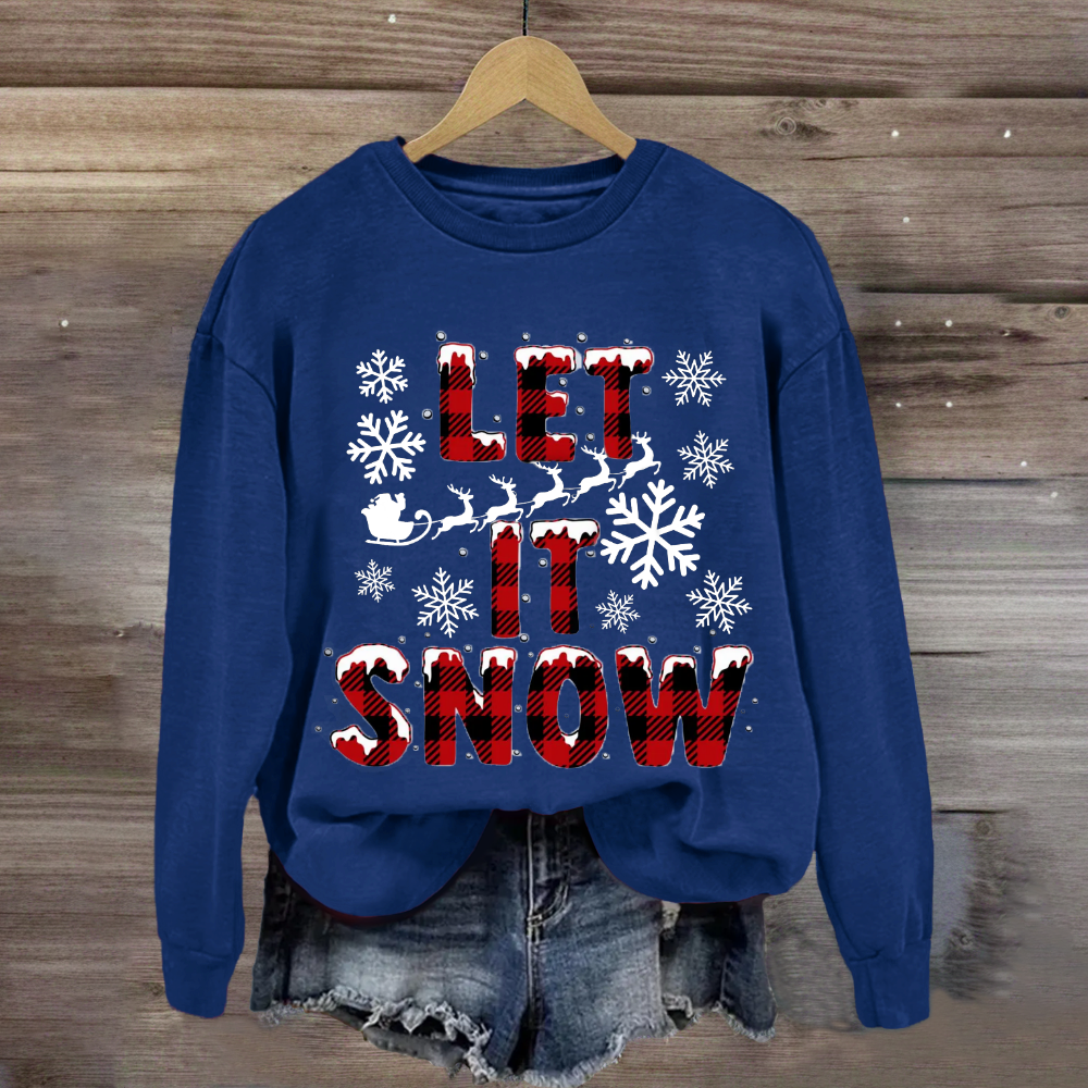 Let It Snow Red Plaid Sweatshirt