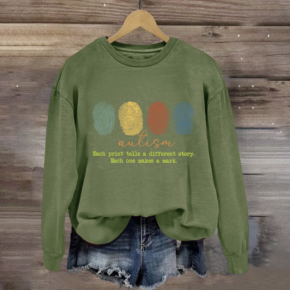 Autism Each Print Tells A Different Story Sweatshirt