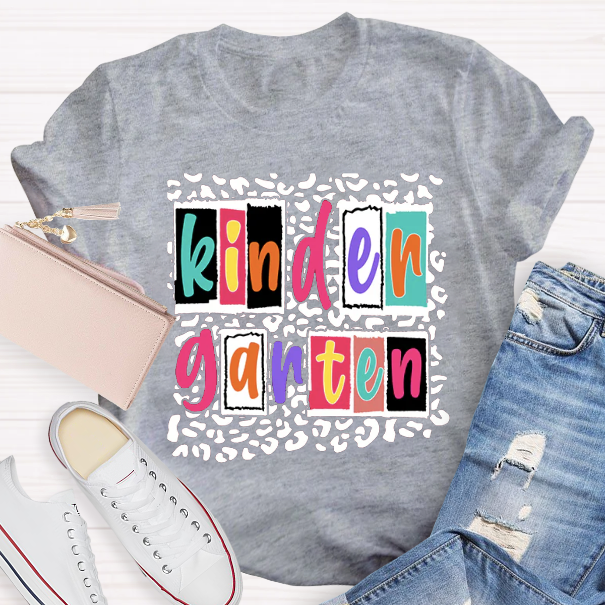 Personalized Your Grade Dot Printed Teacher T-Shirt