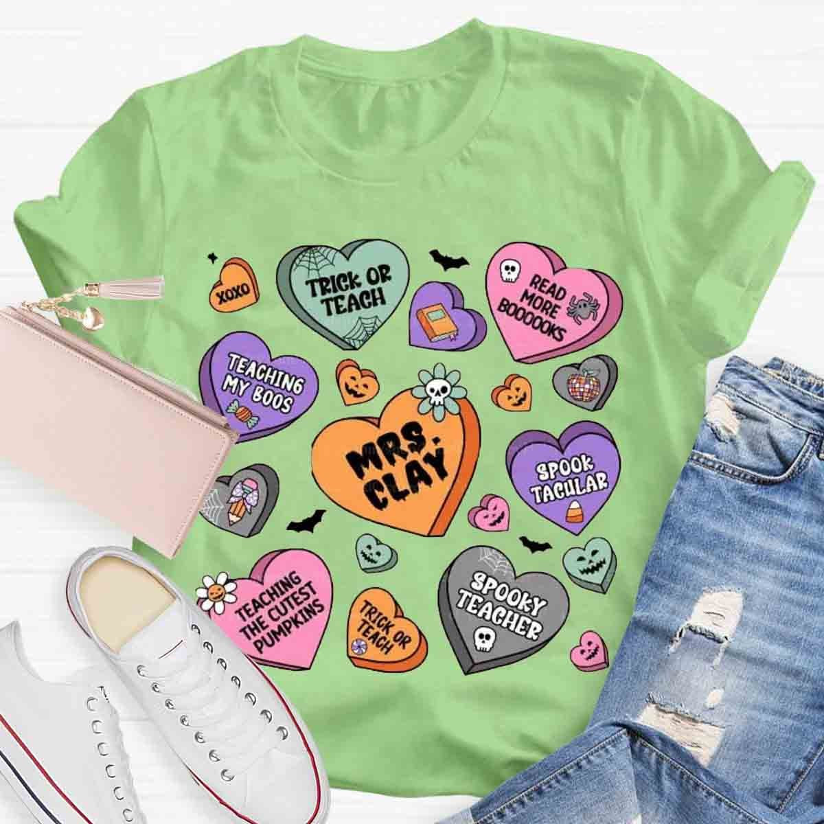 Personalized Name Teacher Halloween Shirt