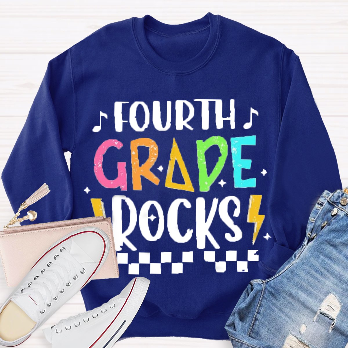 Personalized Grade Rocks Color Block Sweatshirt