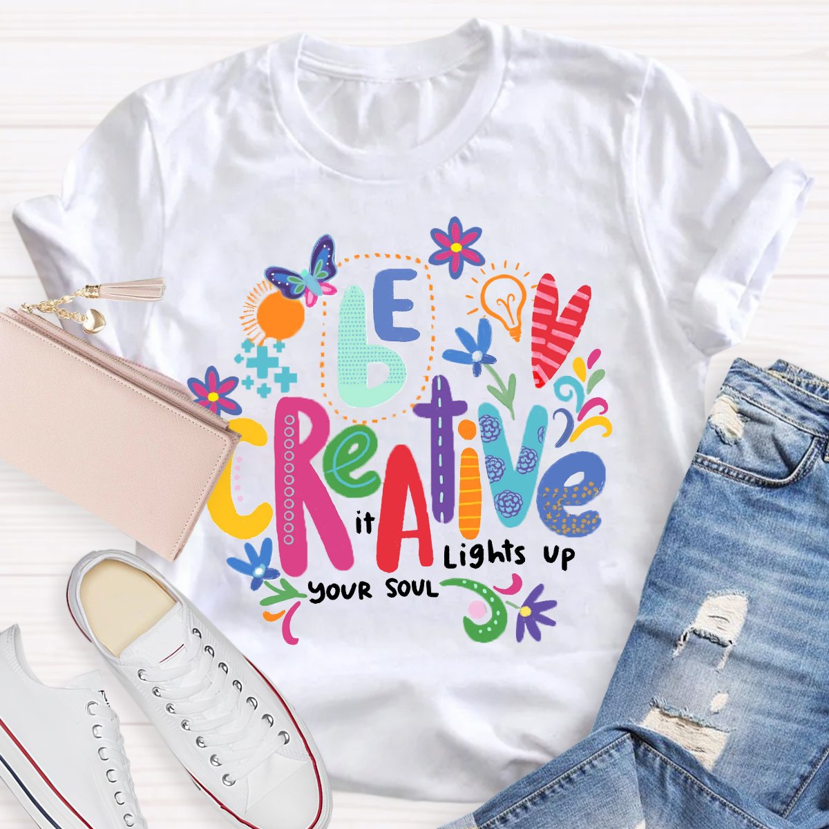 Be Creative Art Print Teachers T-Shirt