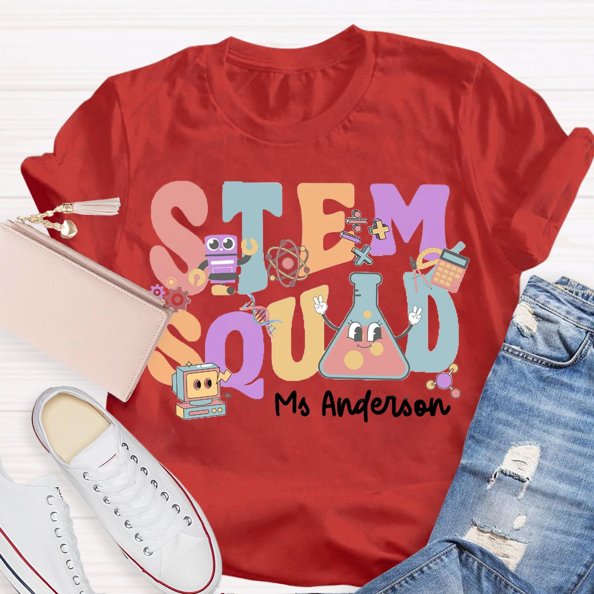 Personalized Name In My Stem Squad Teacher T-Shirt