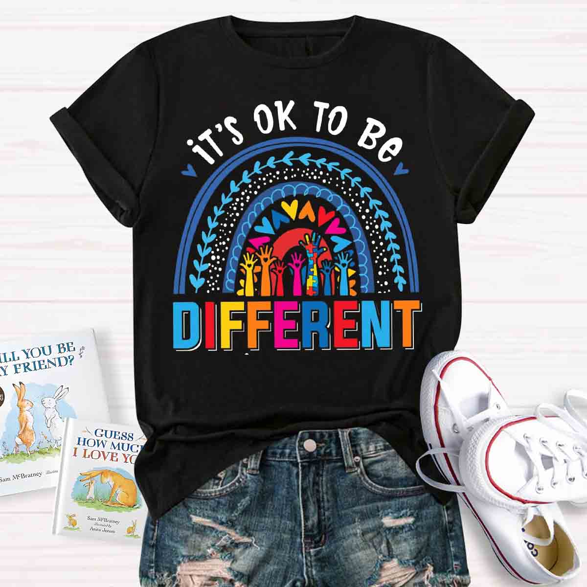 Its Ok To Be Different Be Unique Teacher T-Shirt