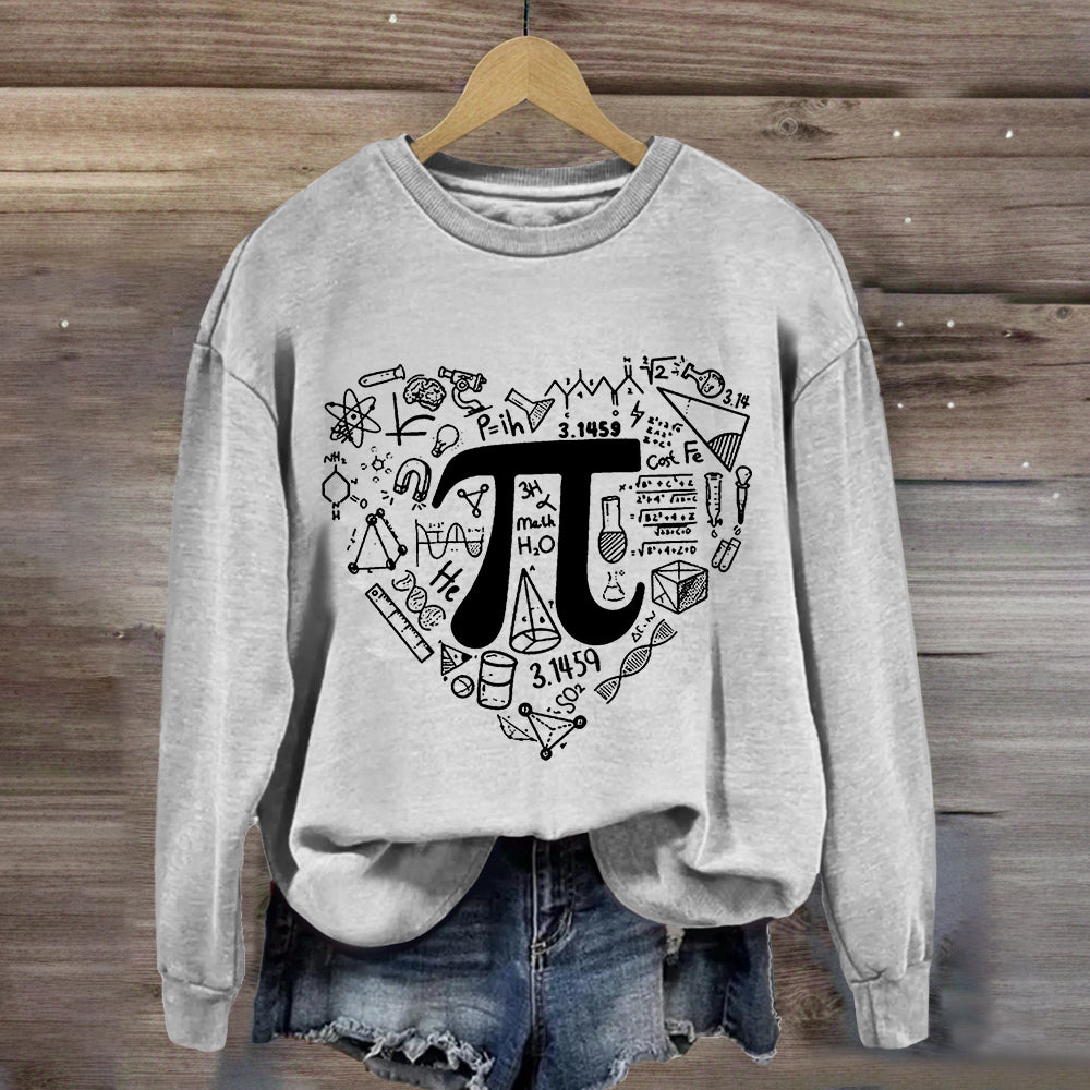 Pi Day Math Heart Teacher Sweatshirt