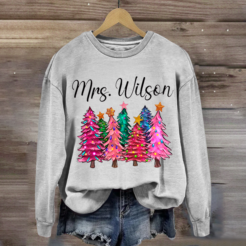 Custom Your Name Teacher Christmas Sweatshirt