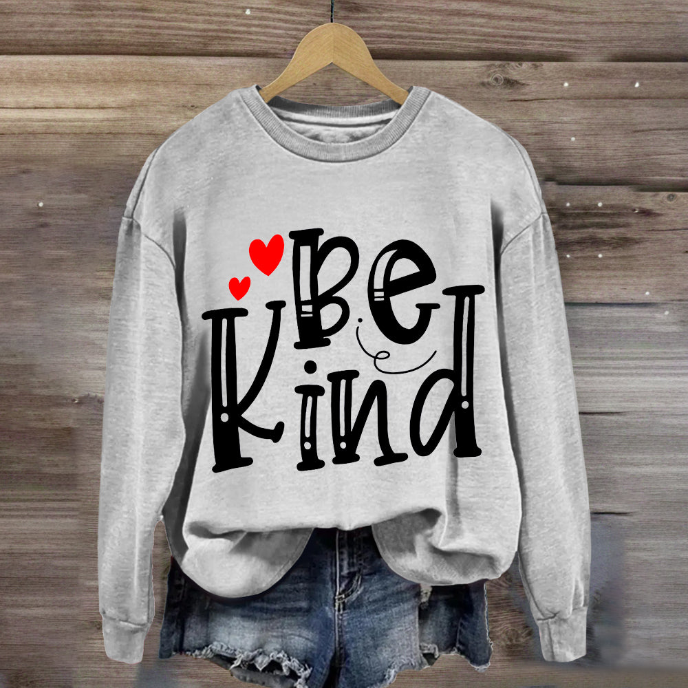 Be Kind Red Heart Teacher Sweatshirt