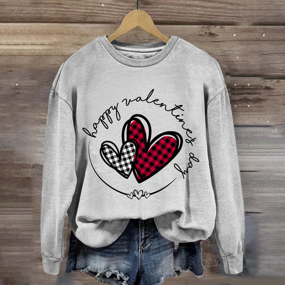 Plaid Heart Valentines Day Sweatshirt