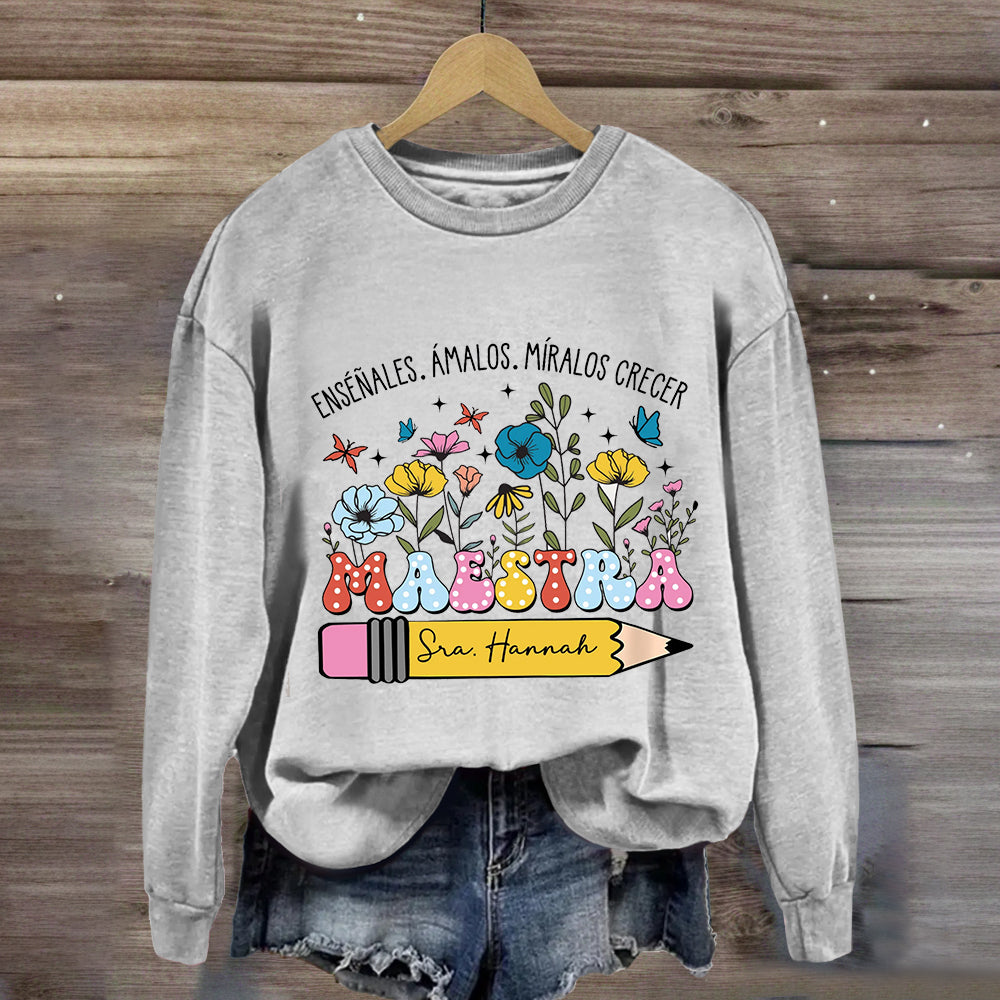 Personalized Maestra Penile Floral Sweatshirt