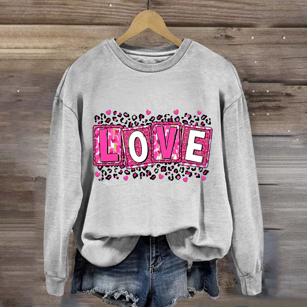 Pink Leopard Love Sweatshirt