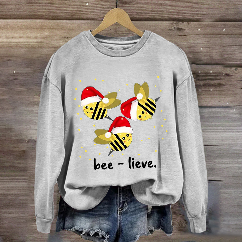 Cute Christmas Bee-lieve Sweatshirt