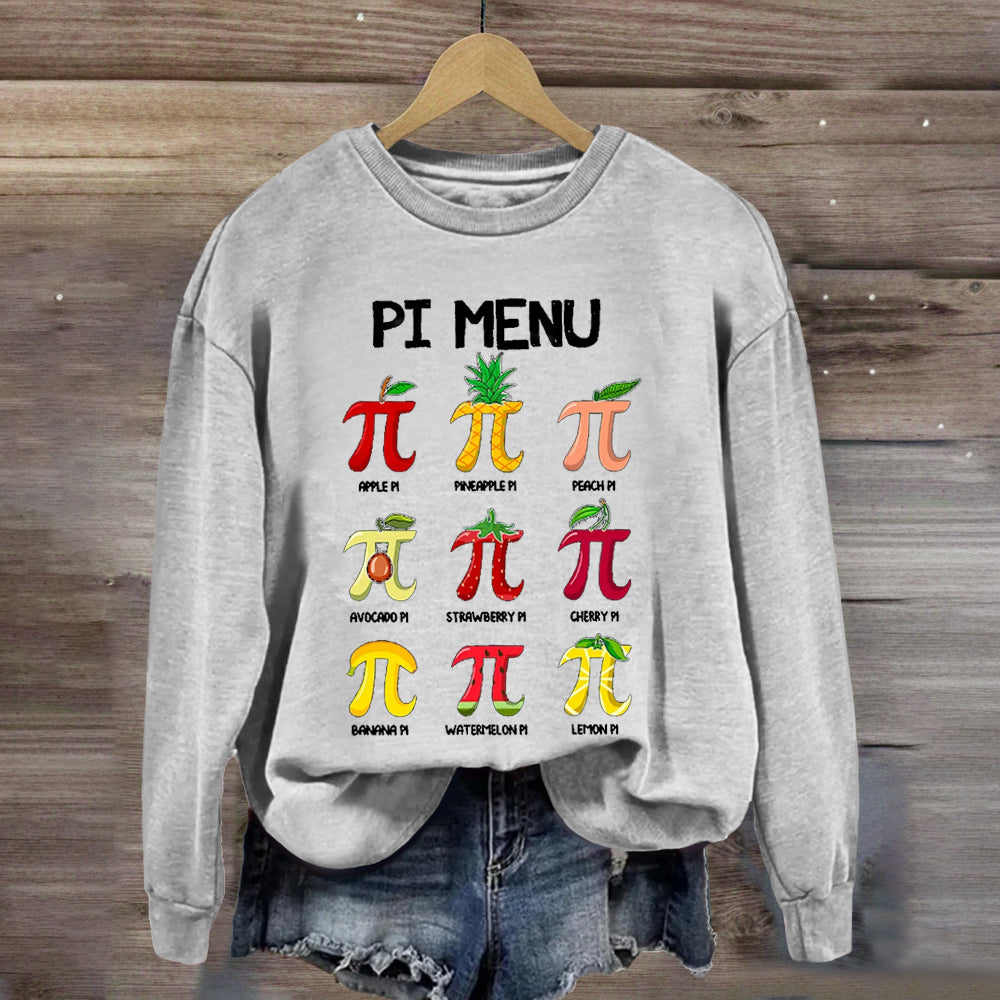 Pi Menu Happy Pi Day Sweatshirt