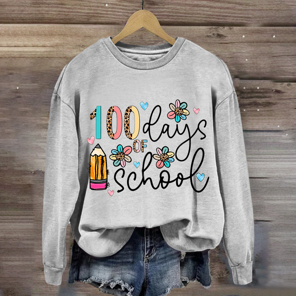 100 Days Of School Pencil Leopard Sweatshirt