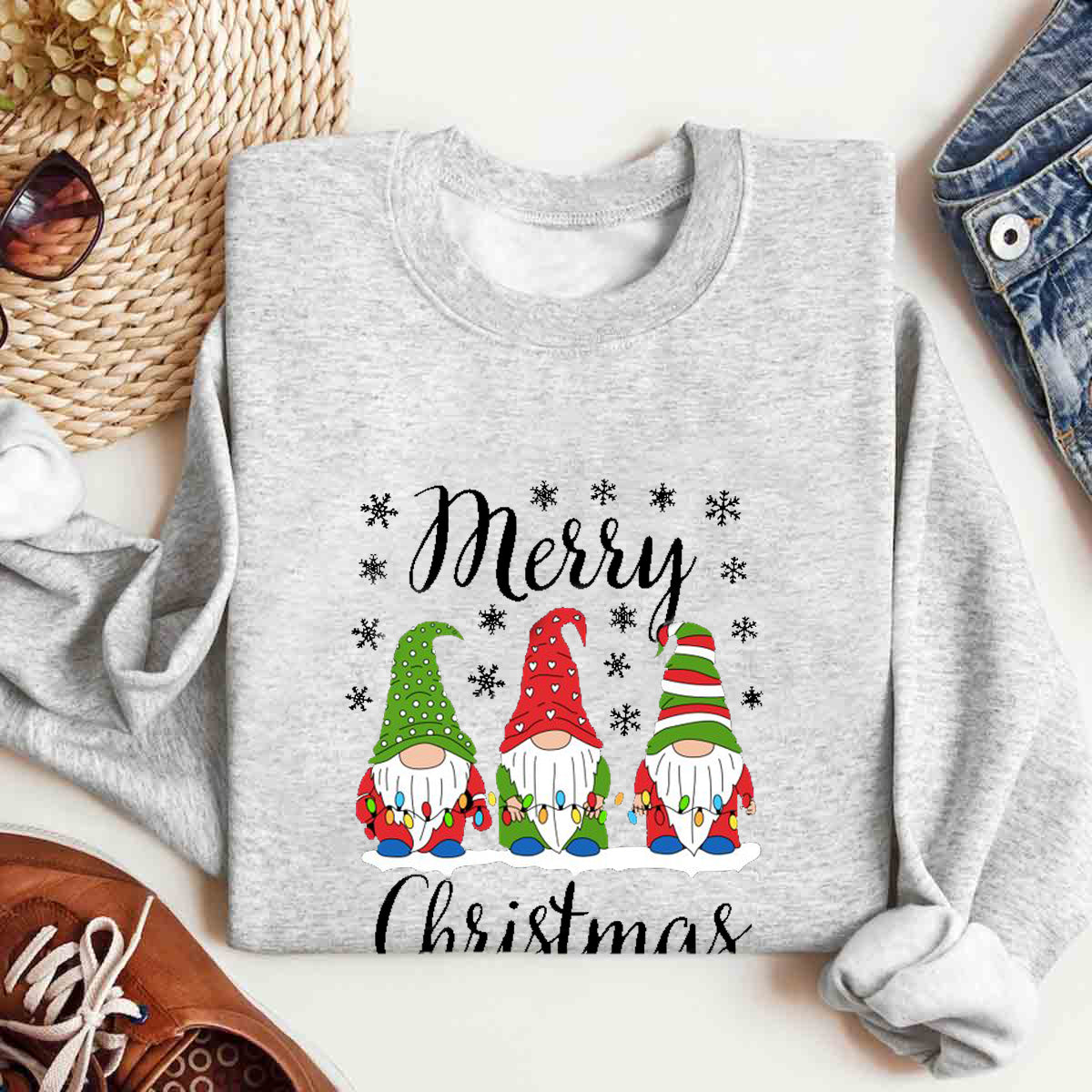 Merry Christmas Three Gnomes Sweatshirt