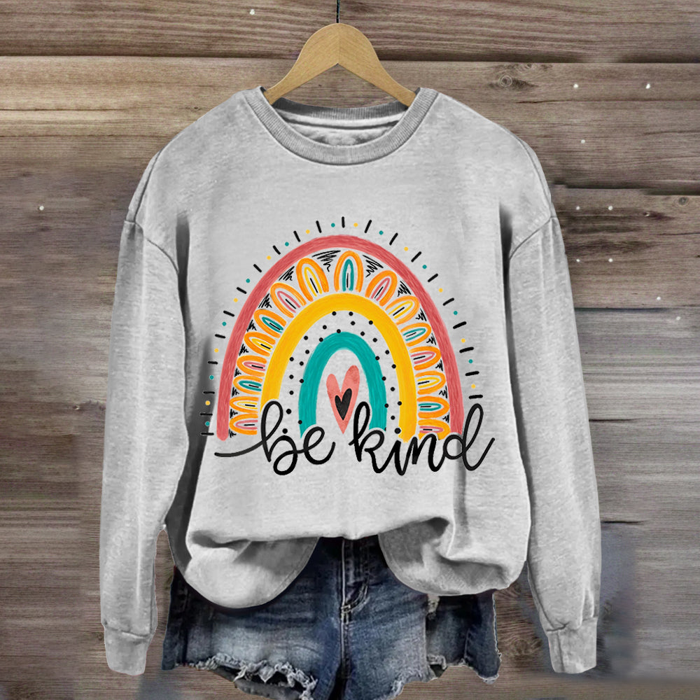 Be Kind Rainbow Heart Sweatshirt