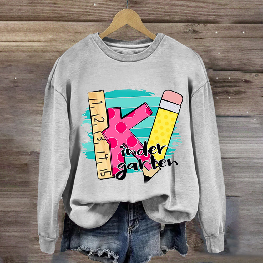 Personalized Grade Ruler Pencil Teacher Sweatshirt