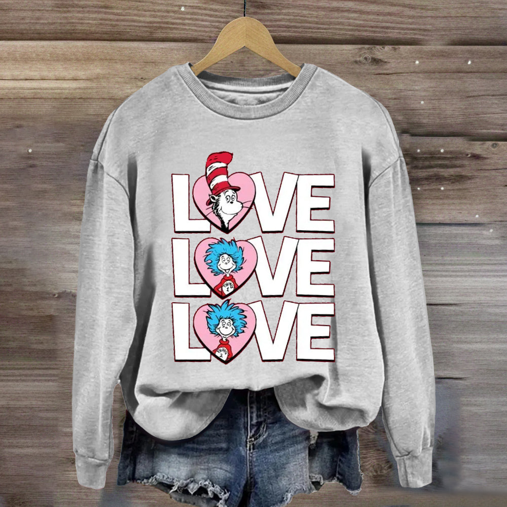 Valentine's Day With Pink Heart Sweatshirt