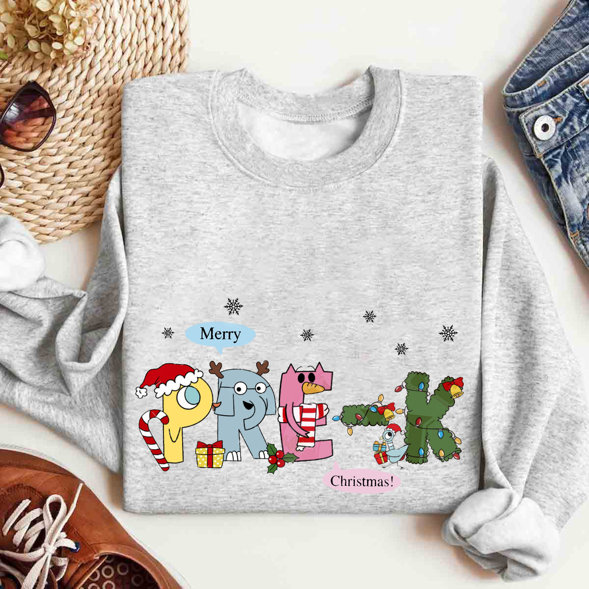 Personalized Grade Merry Christmas Tree Sweatshirt