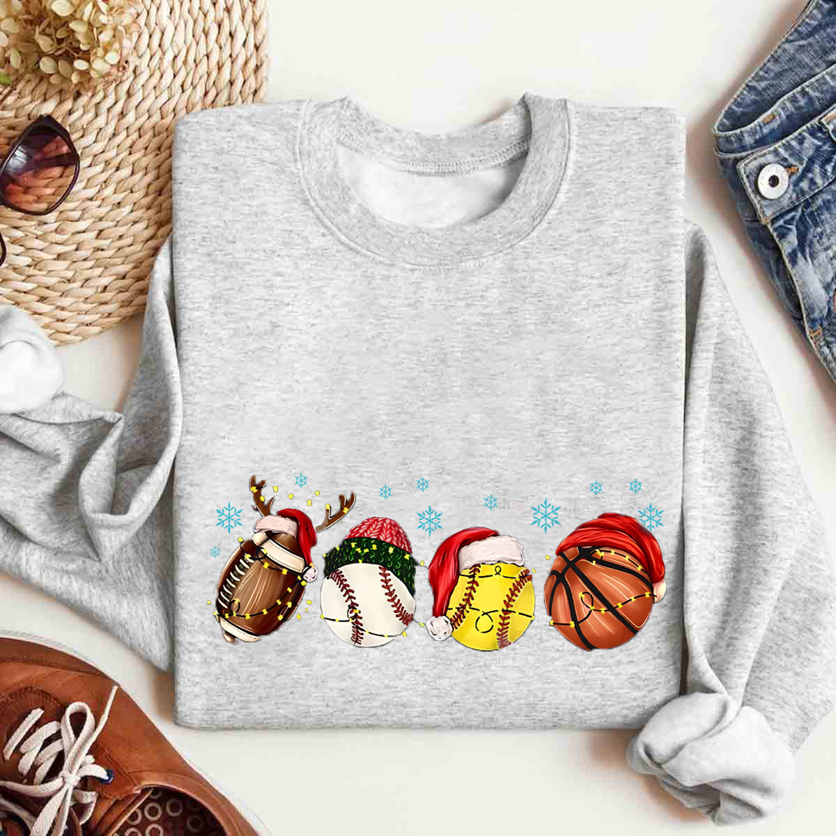 Christmas Sport Balls Sweatshirt