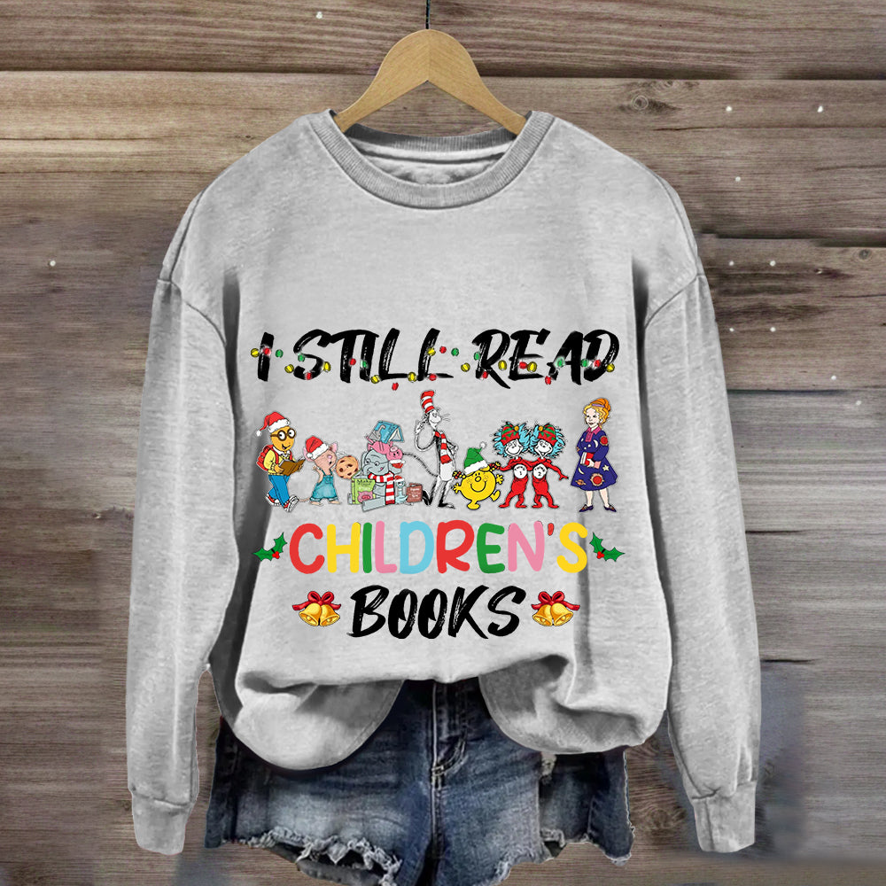 I Still Read Children Books Christmas Light  Sweatshirt