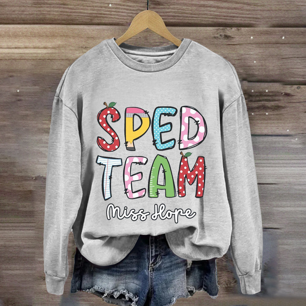 Personalized Name Of SPED Team Sweatshirt