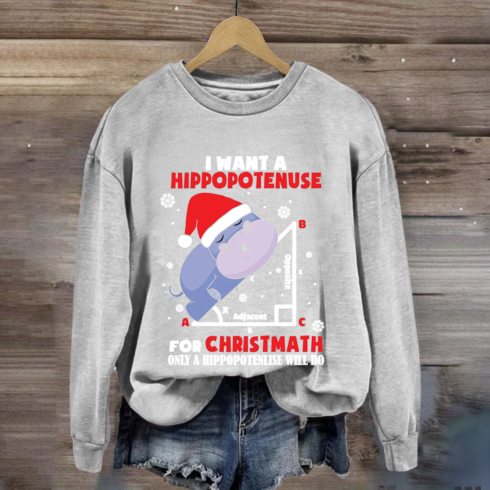 I Want A Hippopotenuse For Christmas Sweatshirt