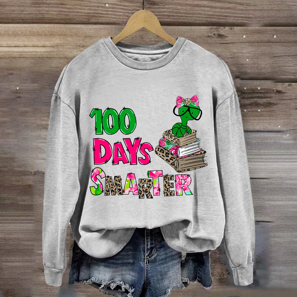 100 Days Smarter Caterpillar Wearing Glasses Sweatshirt