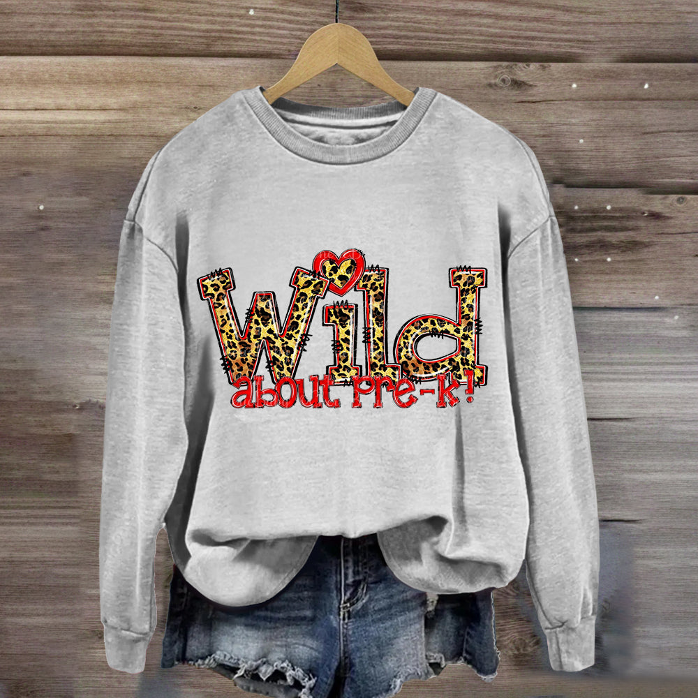 Wild About Pre-K Red Heart Sweatshirt