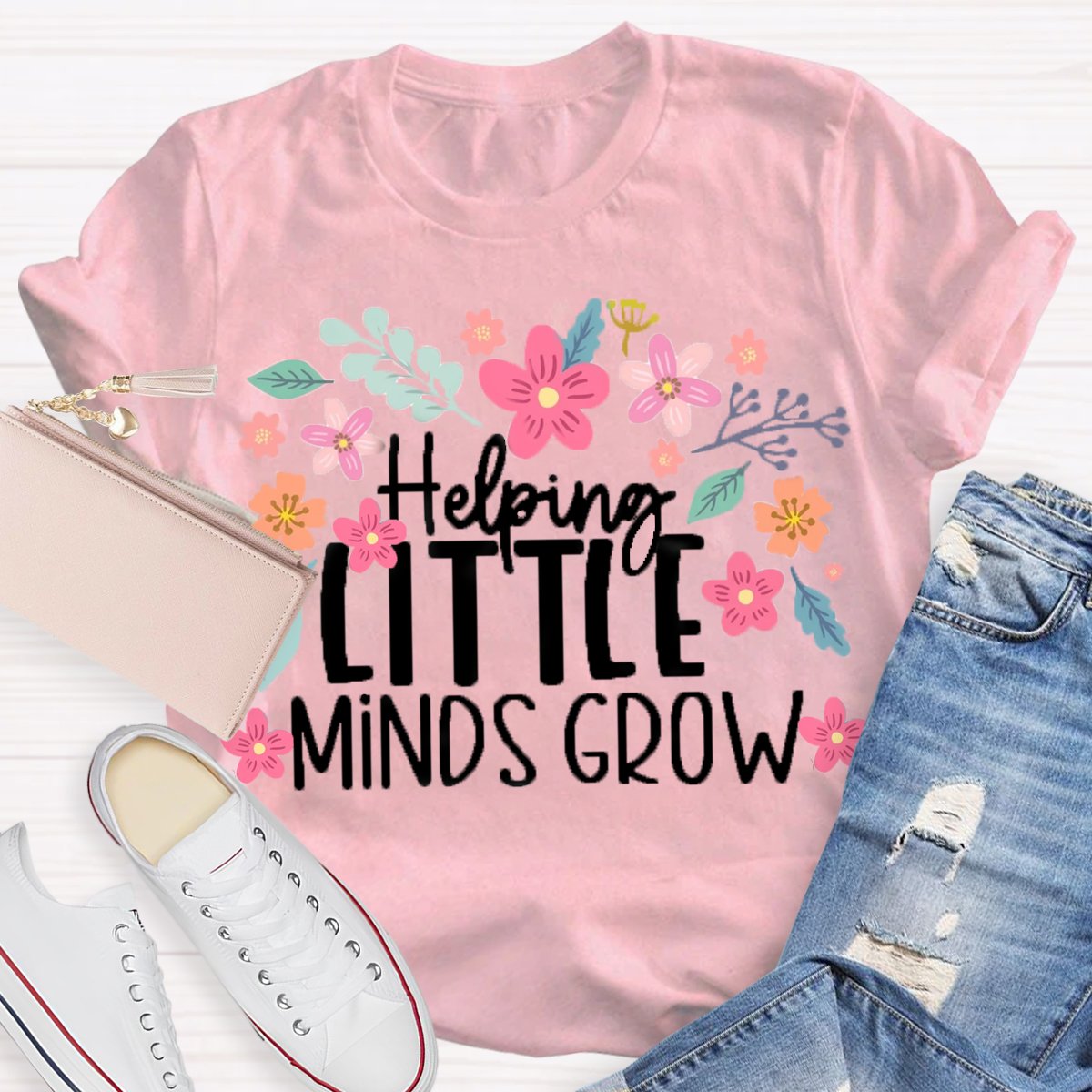 Helping Little Minds Grow Floral Shirt