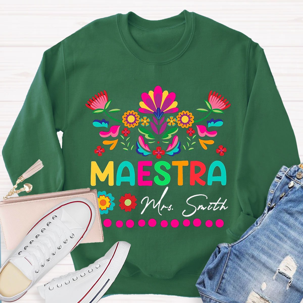 Personalized Maestra Teacher Sweatshirt