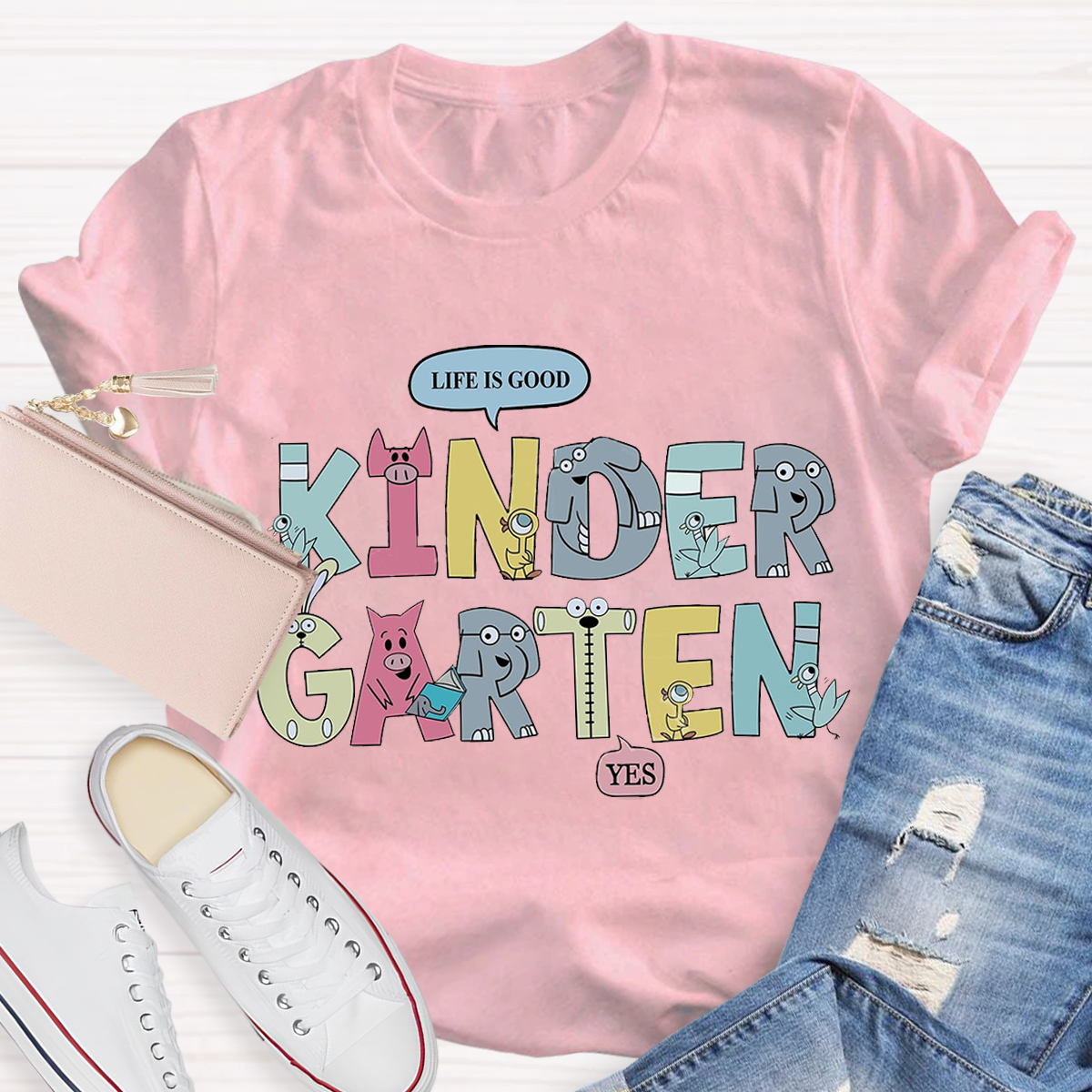 Cartoon Animal Design Kindergarten T-Shirt