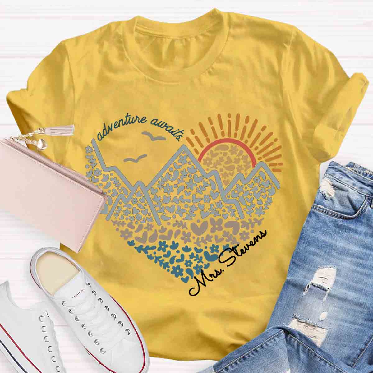 Personalized Name Adventure Awaits T-shirt