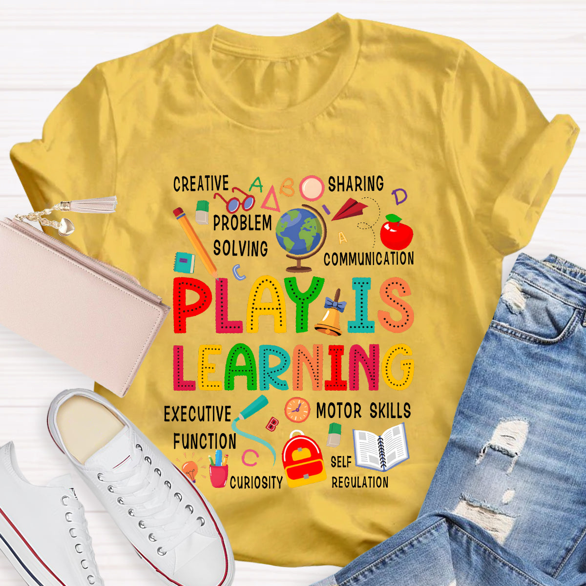 Play Is Learning Creative Sharing Problem Solving Communication Excutive Function T-shirt