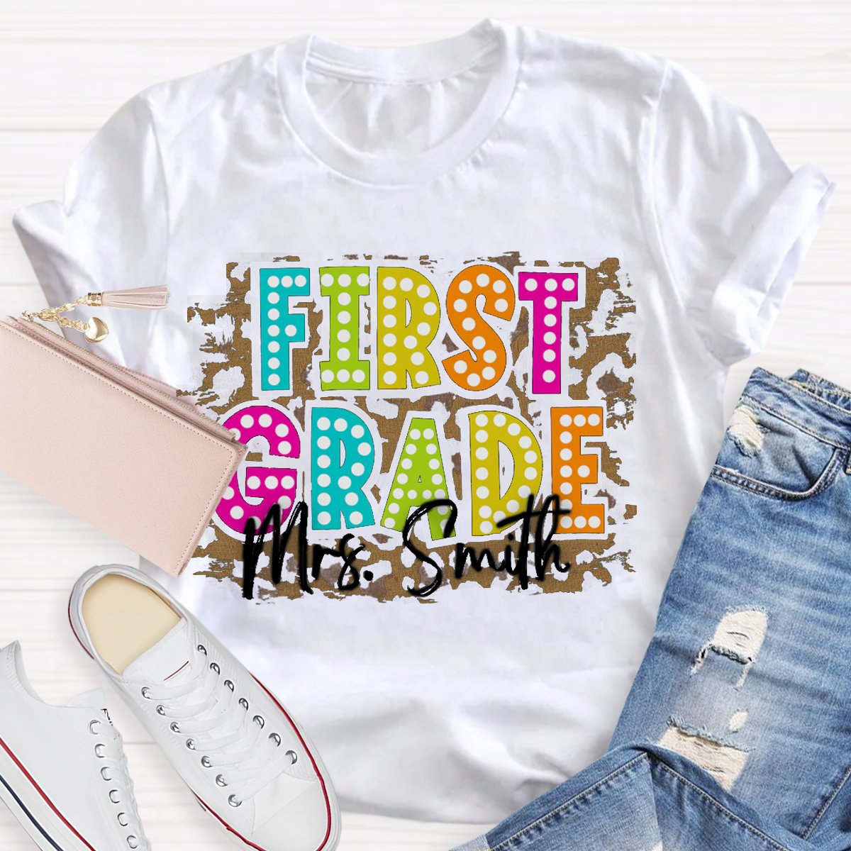 Personalized Grade And Name School Staff Shirt