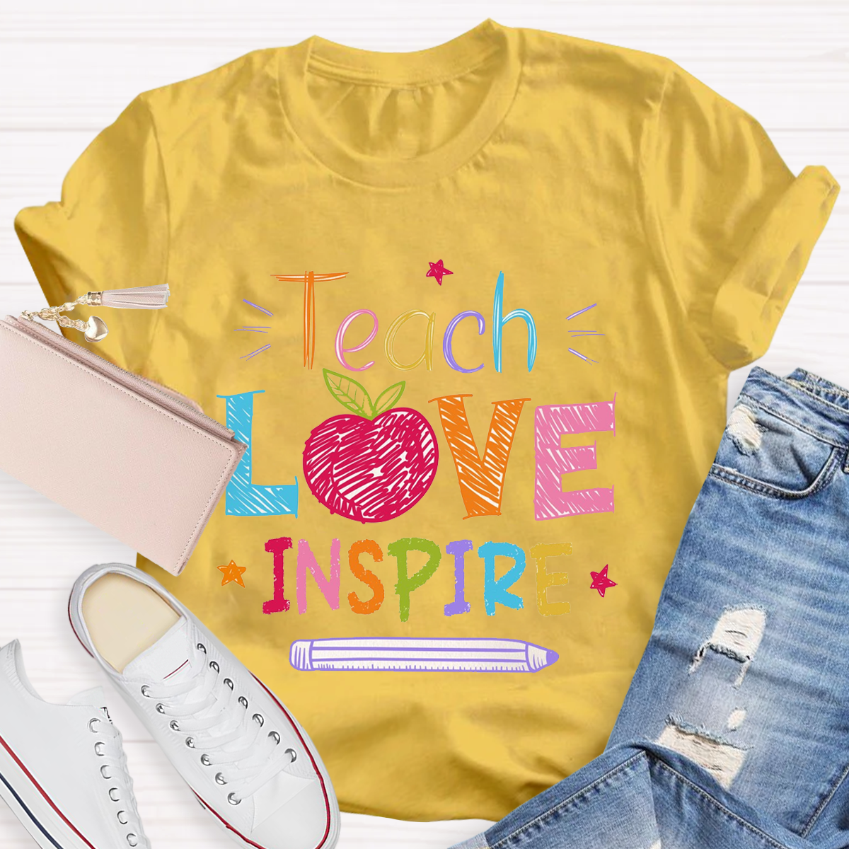 Teach Love Inspired Teachers T-Shirt