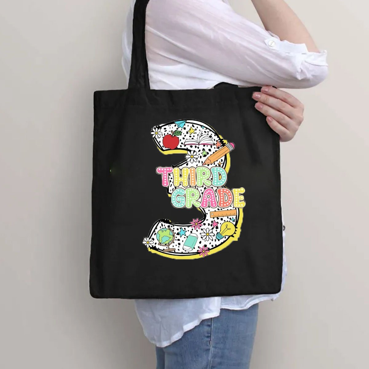 Personalized Grade Canvas Tote Bag