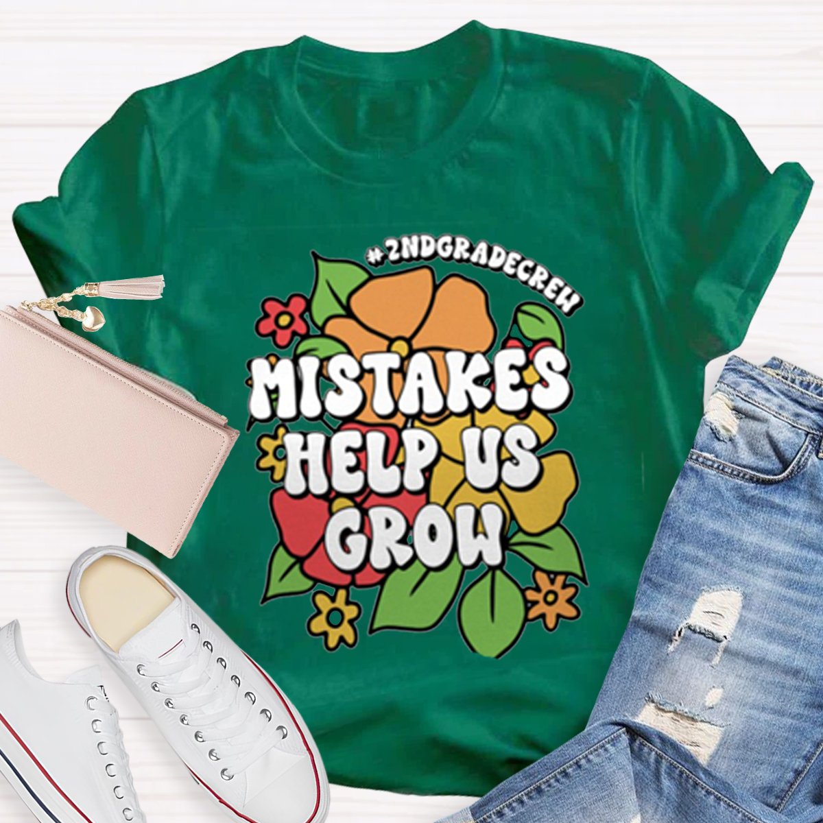 Personalized Mistakes Help Us Grow Teacher Shirt