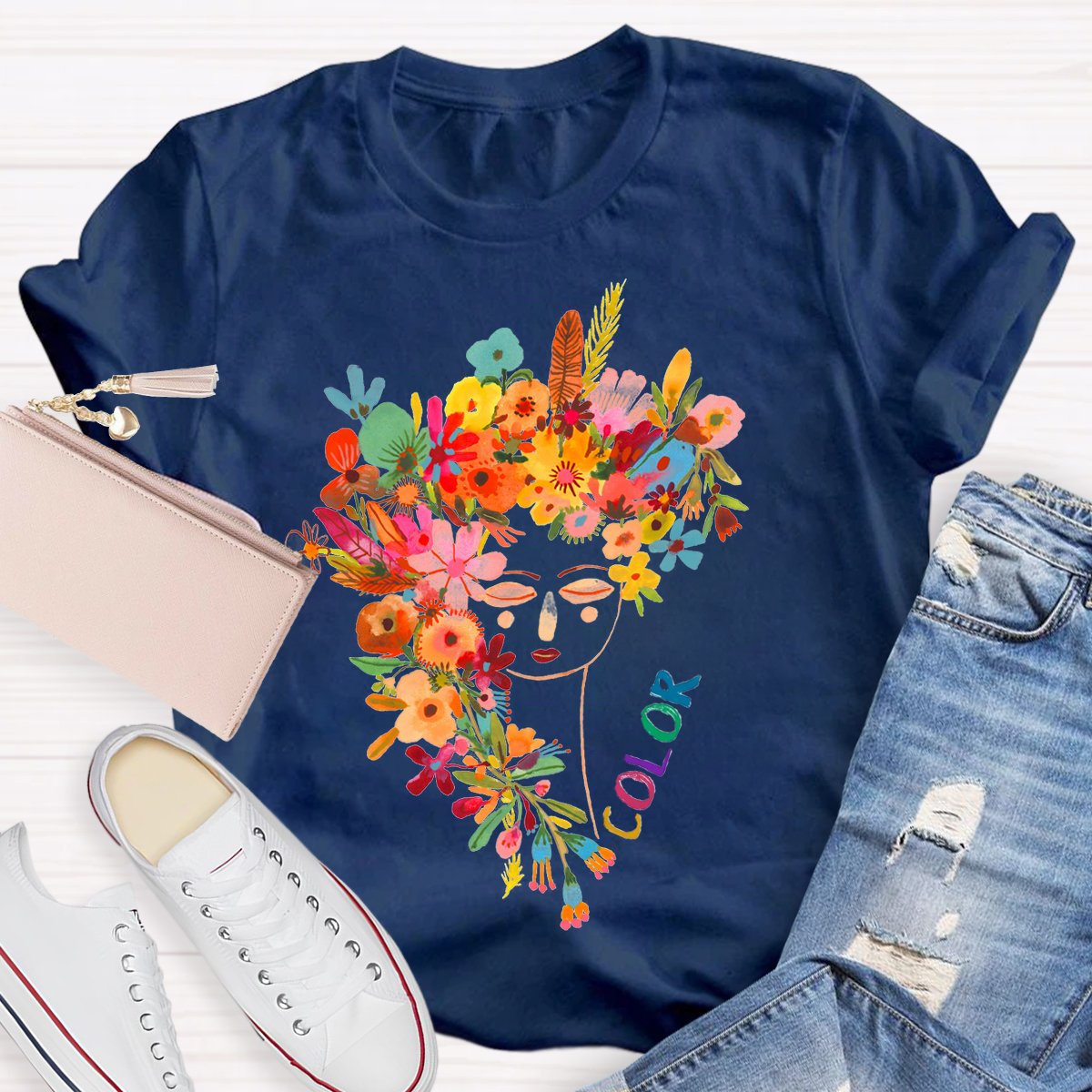 Art Teachers Colorful Print T-Shirt