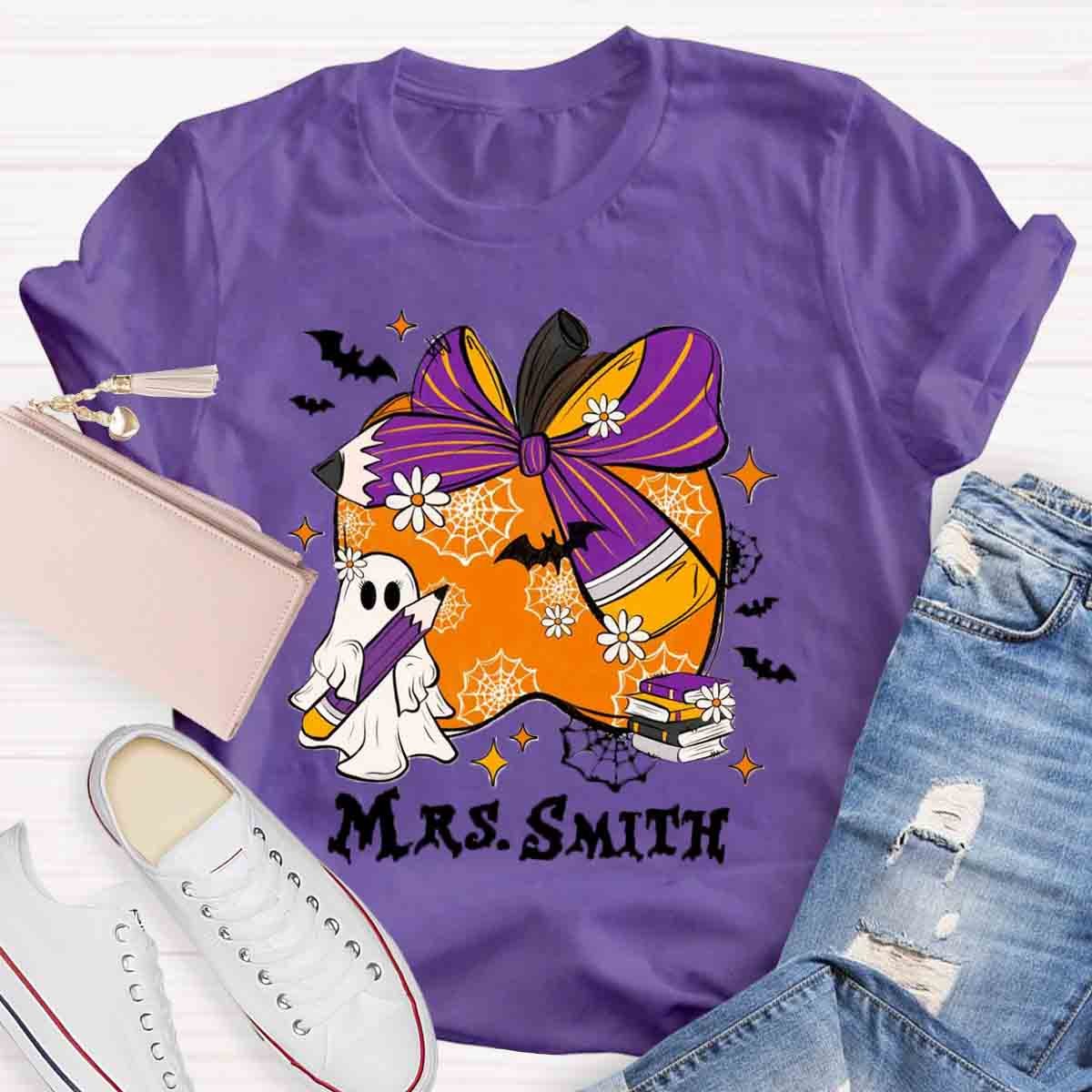 Personalized Name Halloween Apple T-Shirt