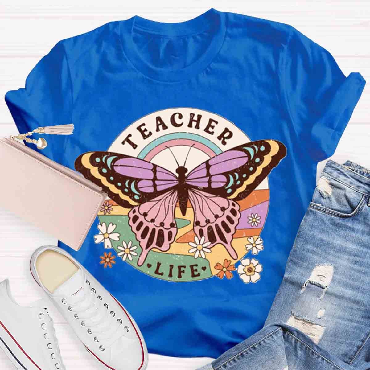 Teacher Life Butterfly T-Shirt