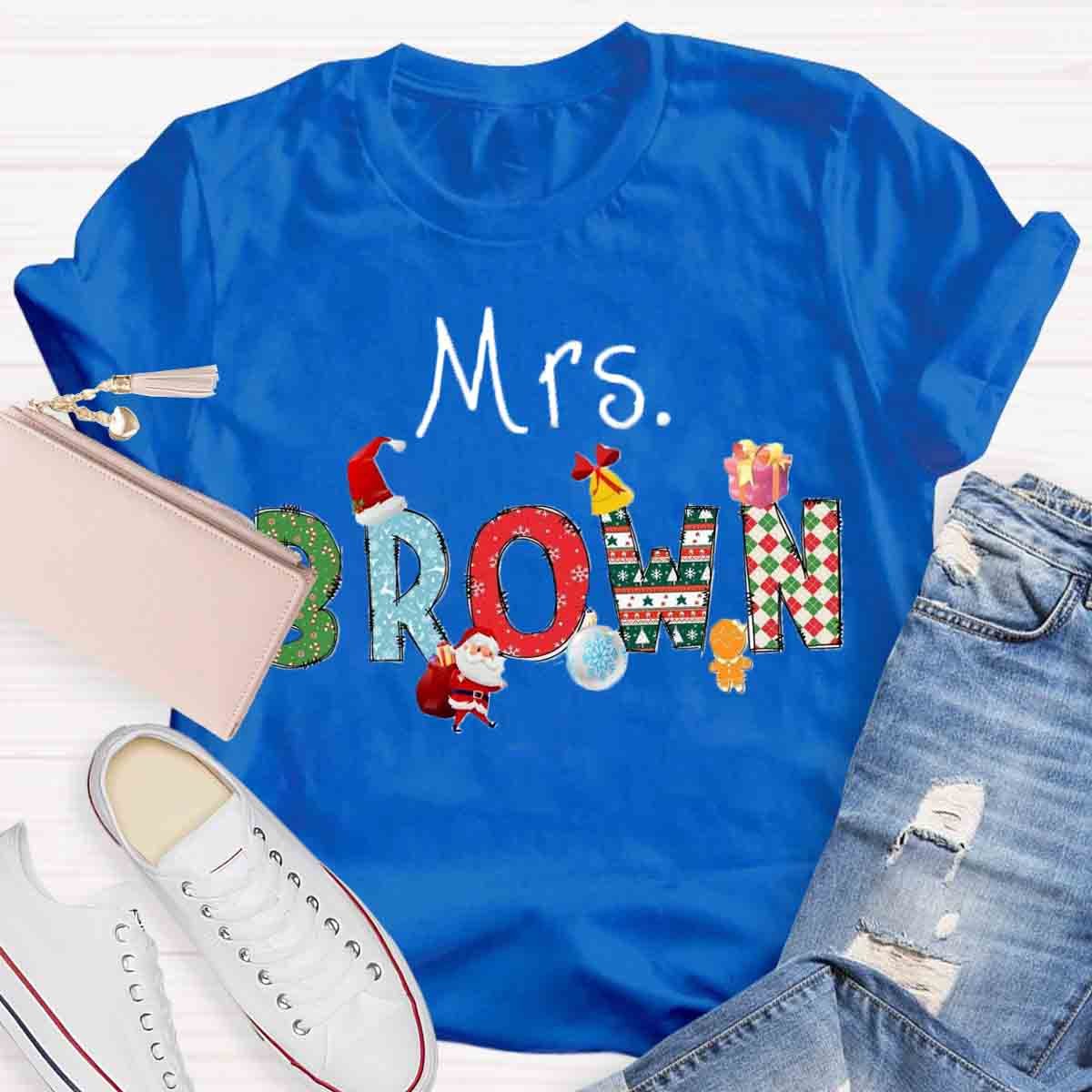 Personalized Name Santa Claus Gift Christmas T-Shirt