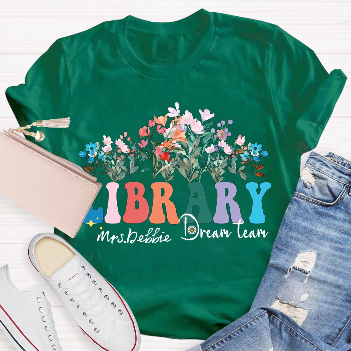 Personalized Librarian Name Library Dream Team T-shirt