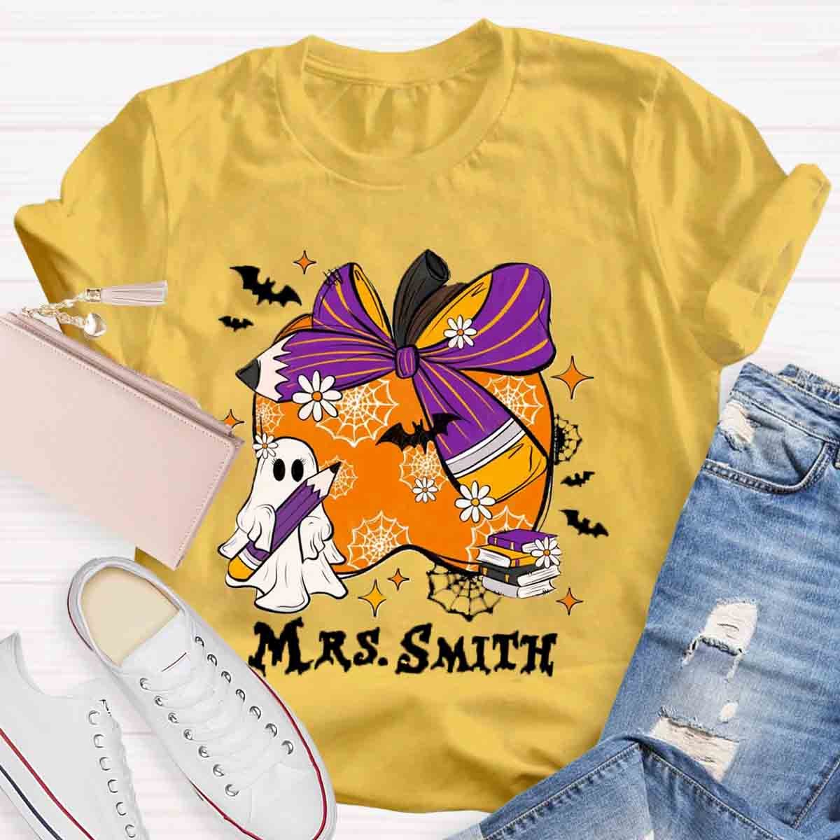 Personalized Name Halloween Apple T-Shirt