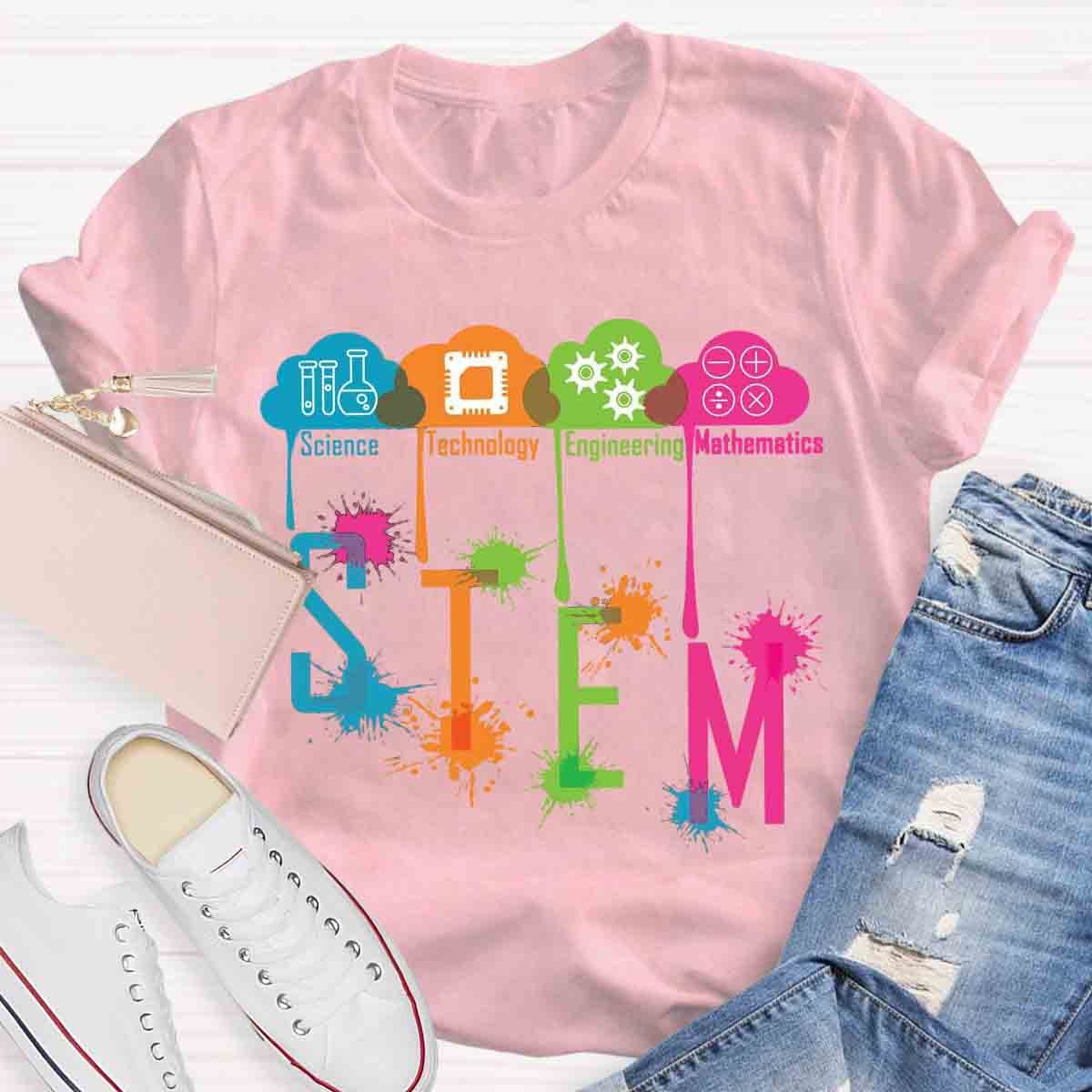 Color Splash Ink STEM Teacher T-Shirt