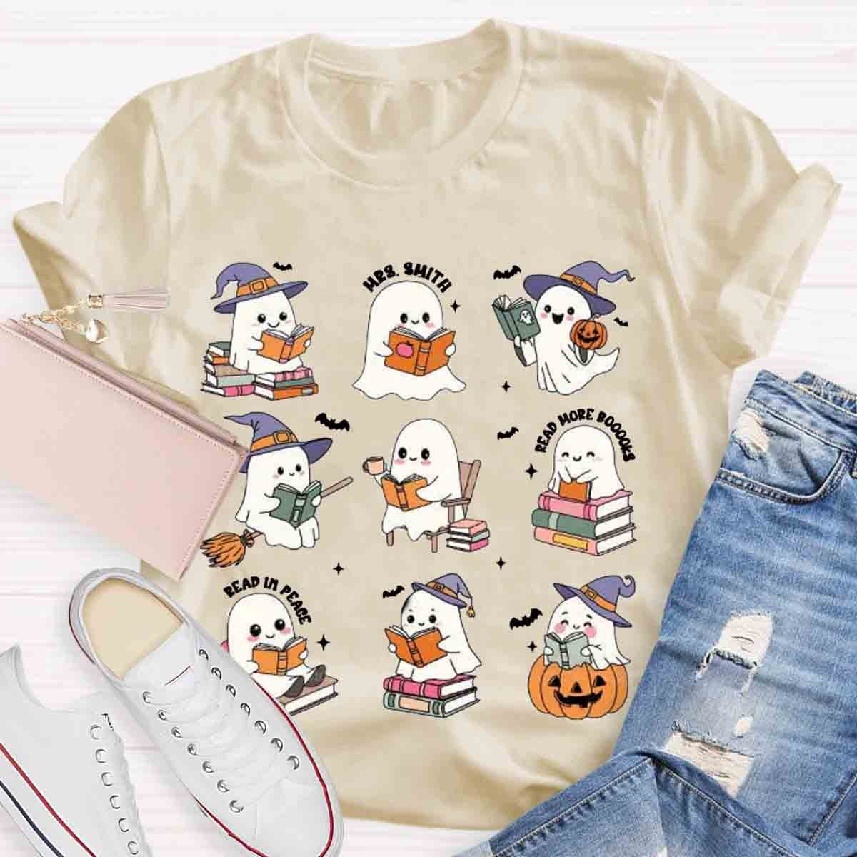 Personalized Name Librarian Halloween Book Lovers Halloween Shirt