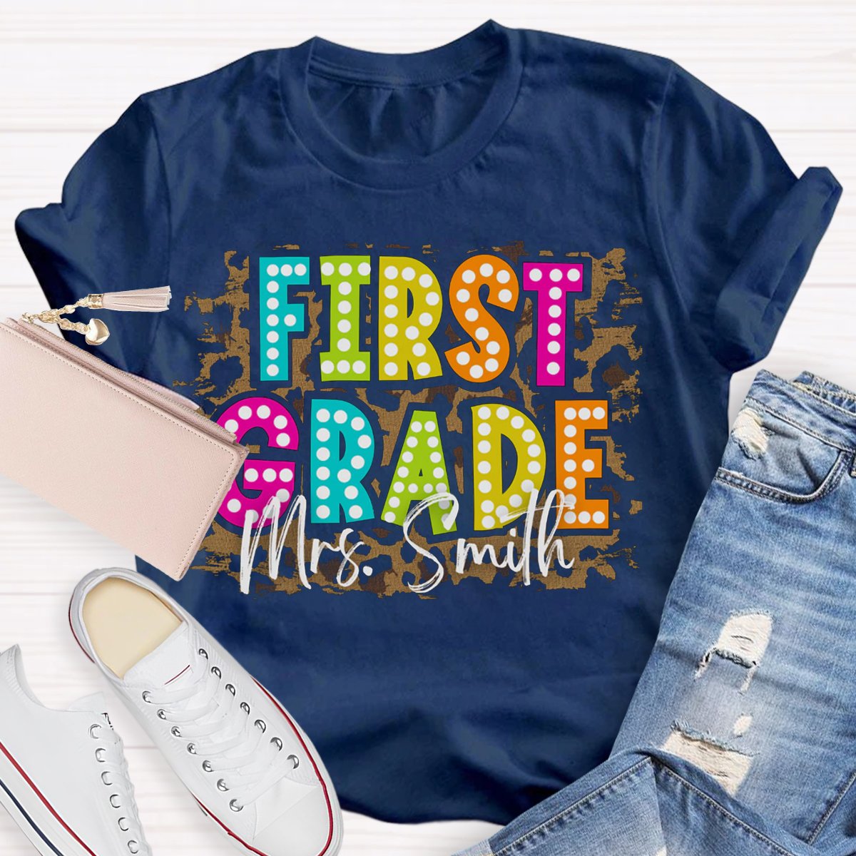 Personalized Grade And Name School Staff Shirt