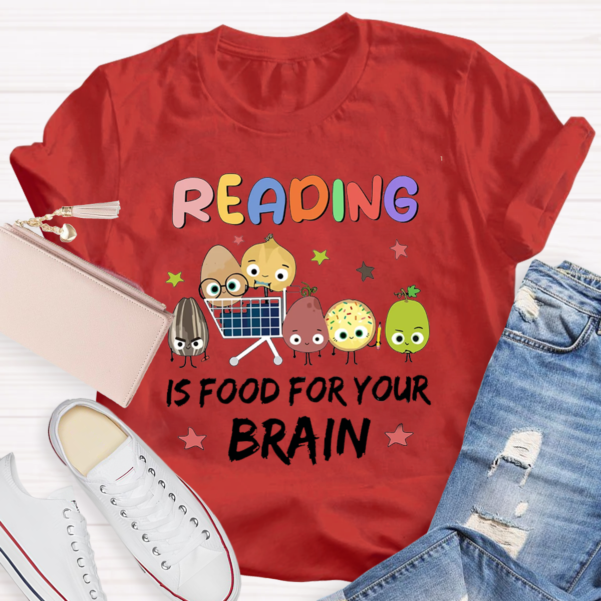 Reading Is Food For Your Brain Teacher T-Shirt