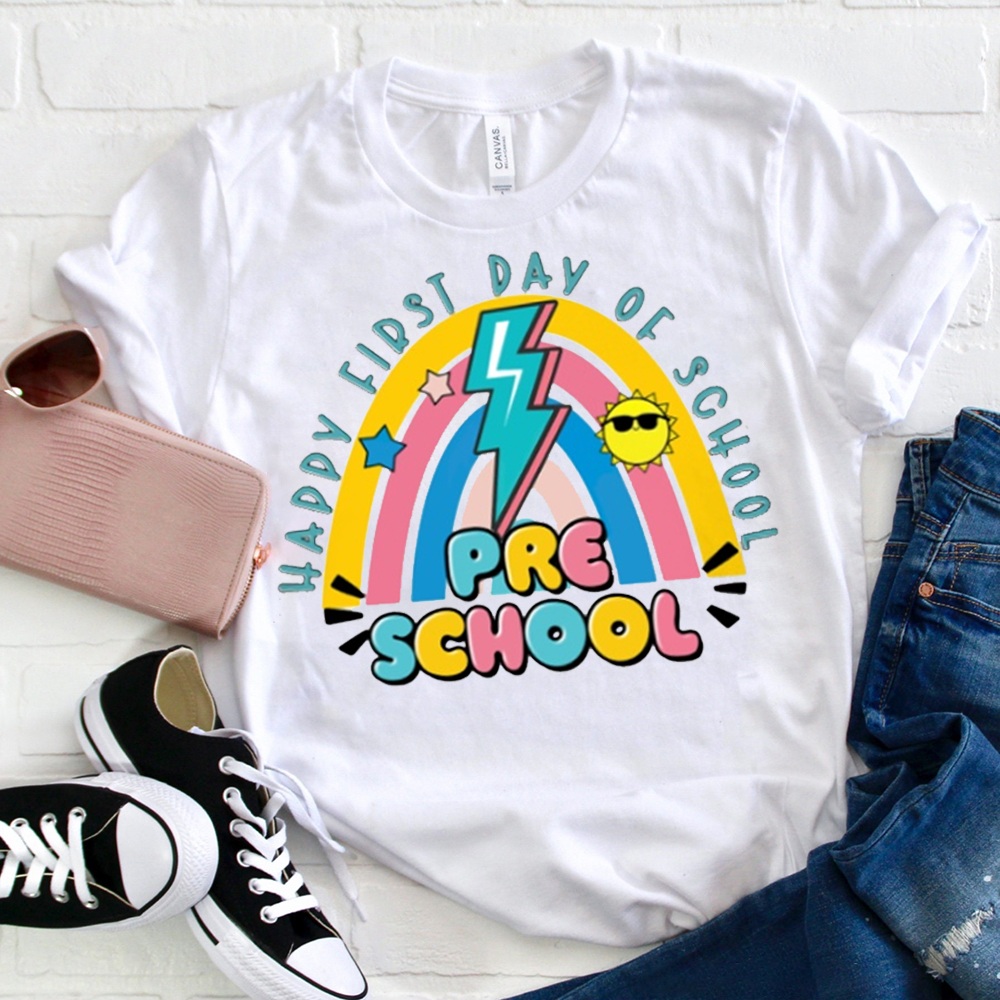 Personalized Happy First Day Of School Preschool  T-Shirt